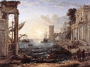 Claude Lorrain Seaport with the Embarkation of the Queen of Sheba df oil painting on canvas